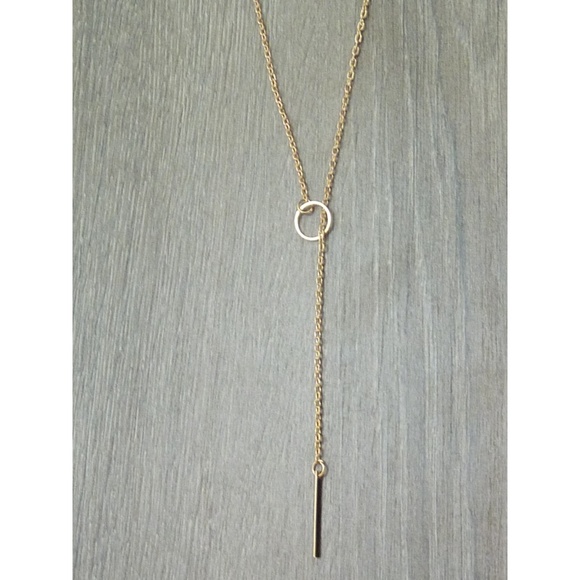 Jewelry Gold Circle Lariat Necklace Poshmark